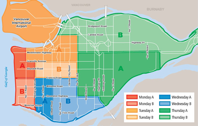 Richmond Bc Neighborhood Map City Of Richmond Bc - Collection Schedule