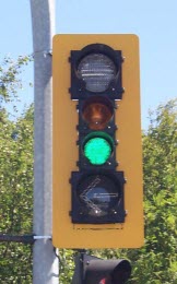 Close-up of Green Traffic Signal