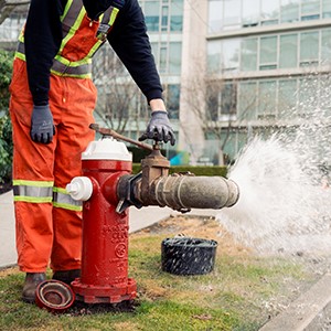 water from a fire hydrant