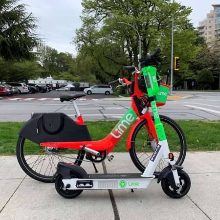 Lime E-Scooter and E-bike
