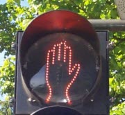 Close-up of Pedestrian Dont Walk Sign