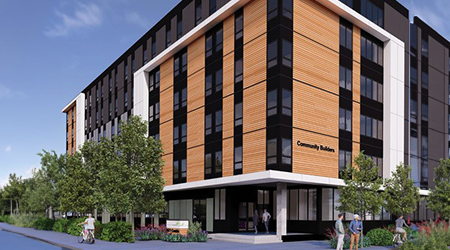 Render of proposed supportive housing project