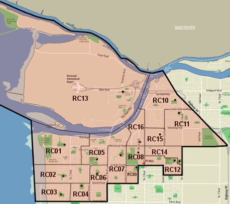 Richmond Centre Voting Divisions Map
