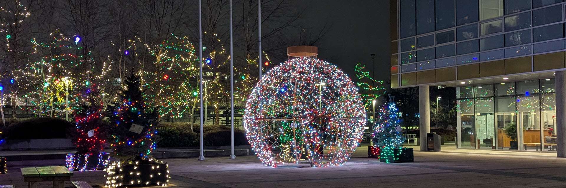 View of City Hall during Winter Wonderland 2025