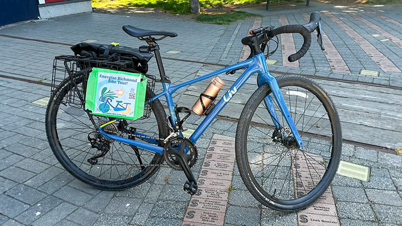 Bike with sign for the Energize Richmond Bike Tour