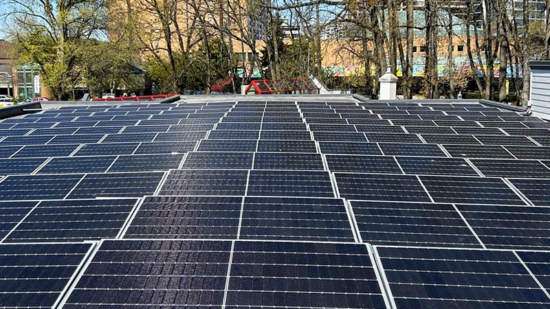 Solar panels on the rooftop