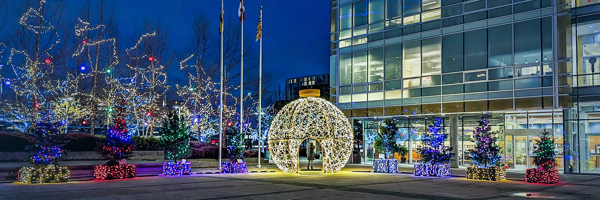 View of Winter Wonderland display in Richmond City Hall plaza