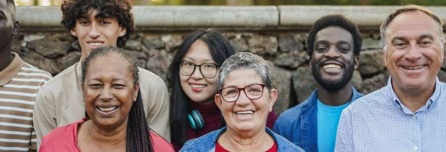 View of a group of diverse adults