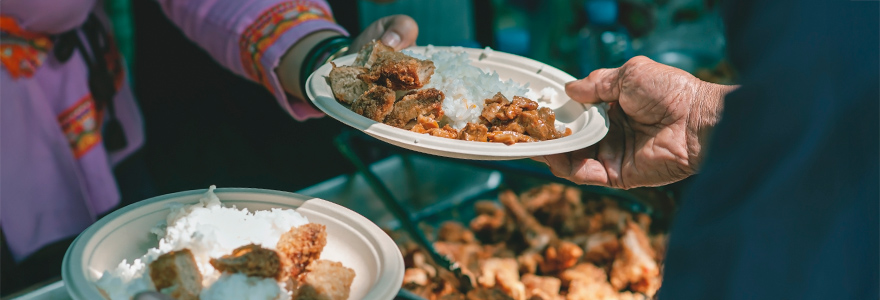Close up of sharing a plate of food