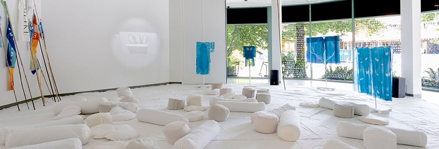 Amy-Claire Huestis, MOTHLIKE/silvery-blue, 2023, Installation view: Richmond Art Gallery