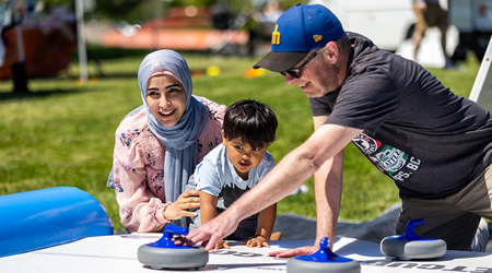 A family enjoying a community event