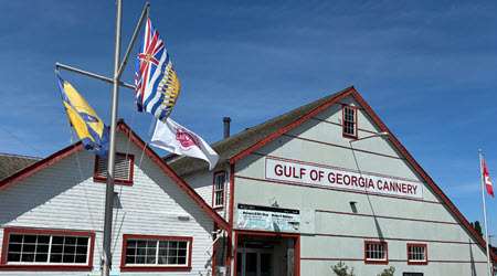 View of the outside of the Gulf of Georgia Cannery in Steveston