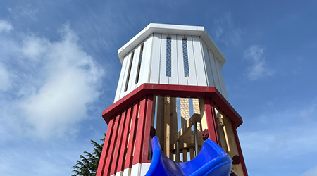 The Lighthouse Tower is one of the new features of the Steveston Community Park playground