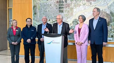 Mayor and Council making an announcement to the media at City Hall