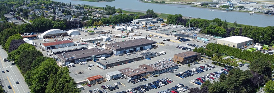 Aerial view of the Richmond Works Yard in 2024